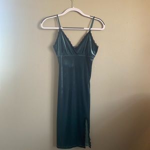 Size Small, Color Blue, Velvet slip dress Lace Slip line